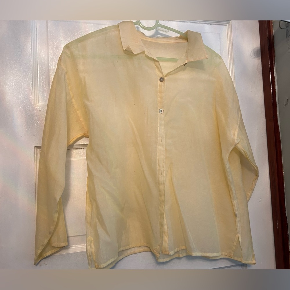 Sheer lightweight button up shirt